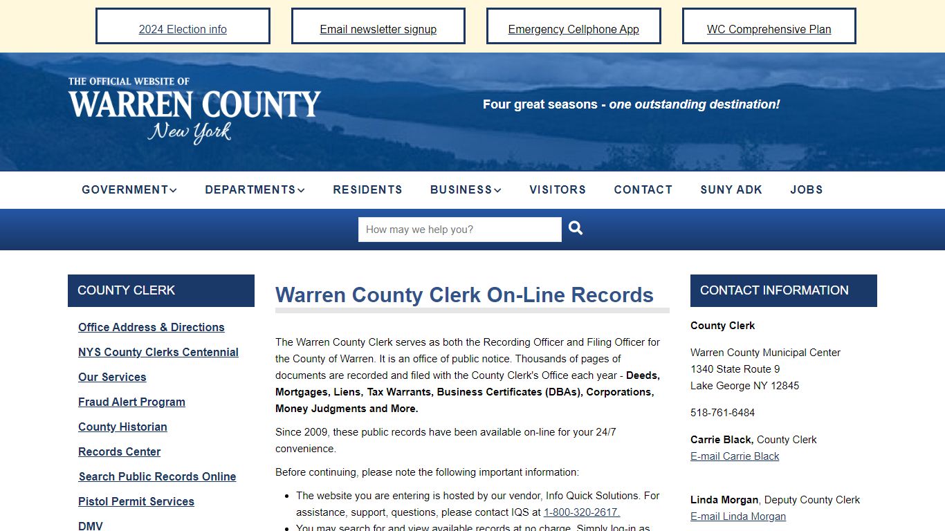 Warren County Clerk On-Line Records